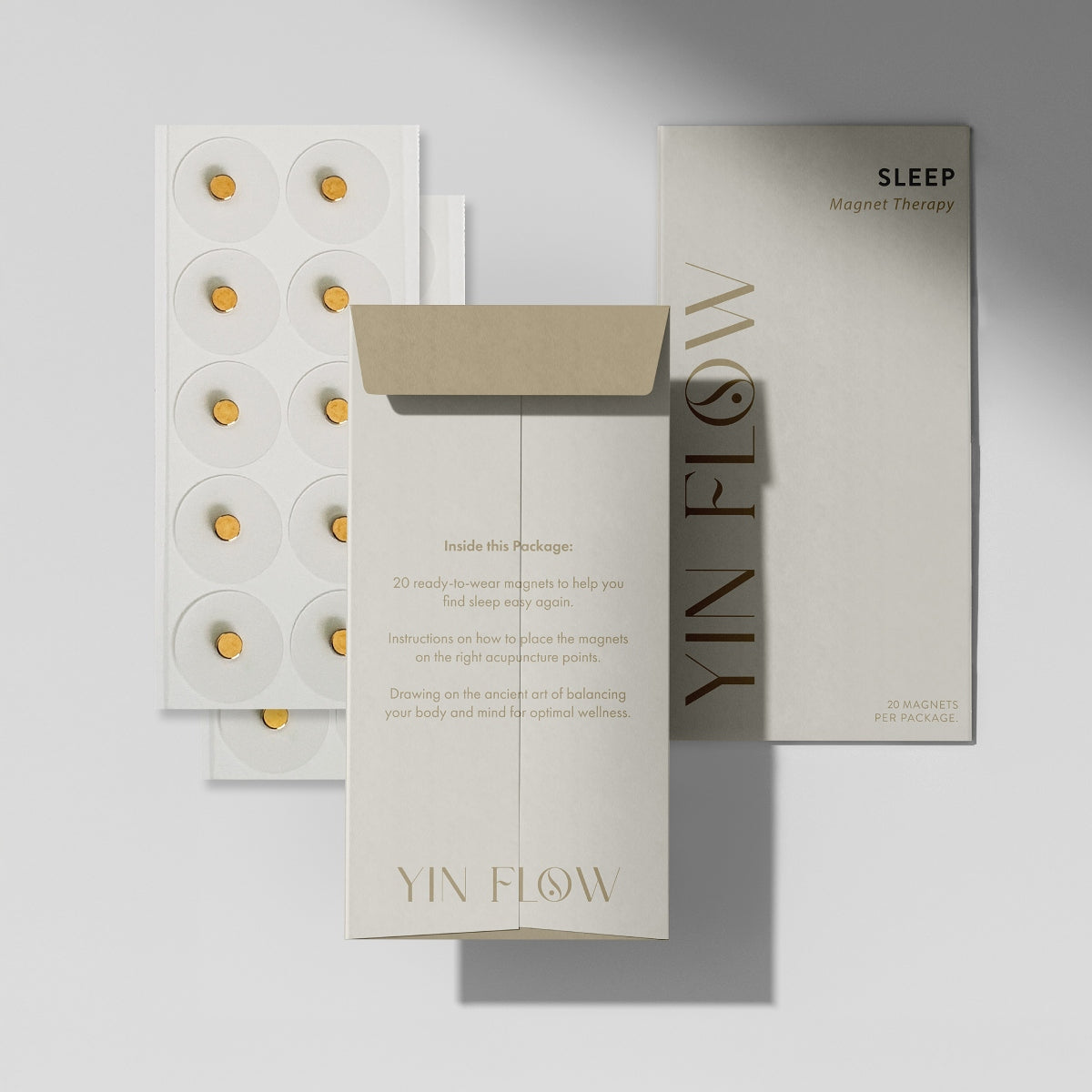 Yin Flow Sleep Acu Magnets for restful sleep support with 24k gold-plated hypoallergenic magnets