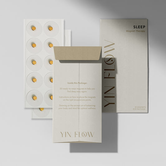 Yin Flow Sleep Acu Magnets for restful sleep support with 24k gold-plated hypoallergenic magnets